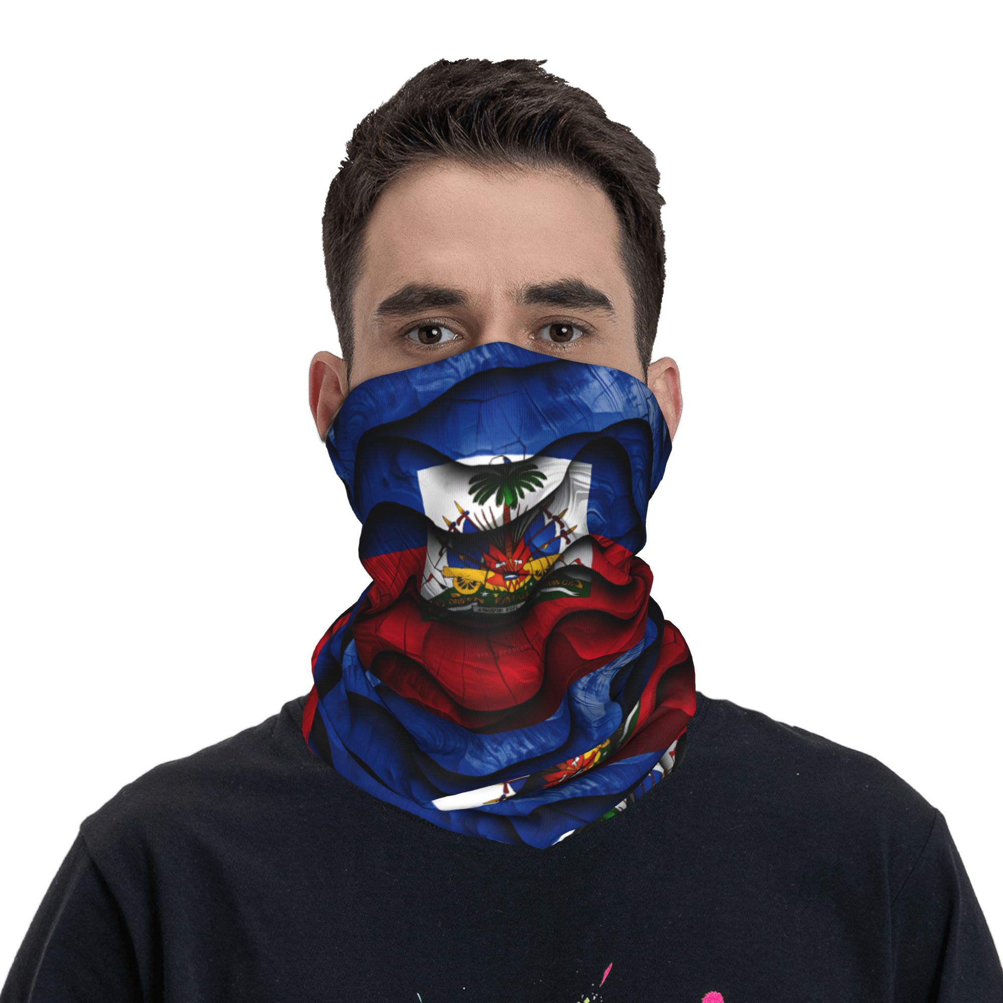 Outdoor Hunting Prints - Passamontagna con bandiera di Haiti, maschera
