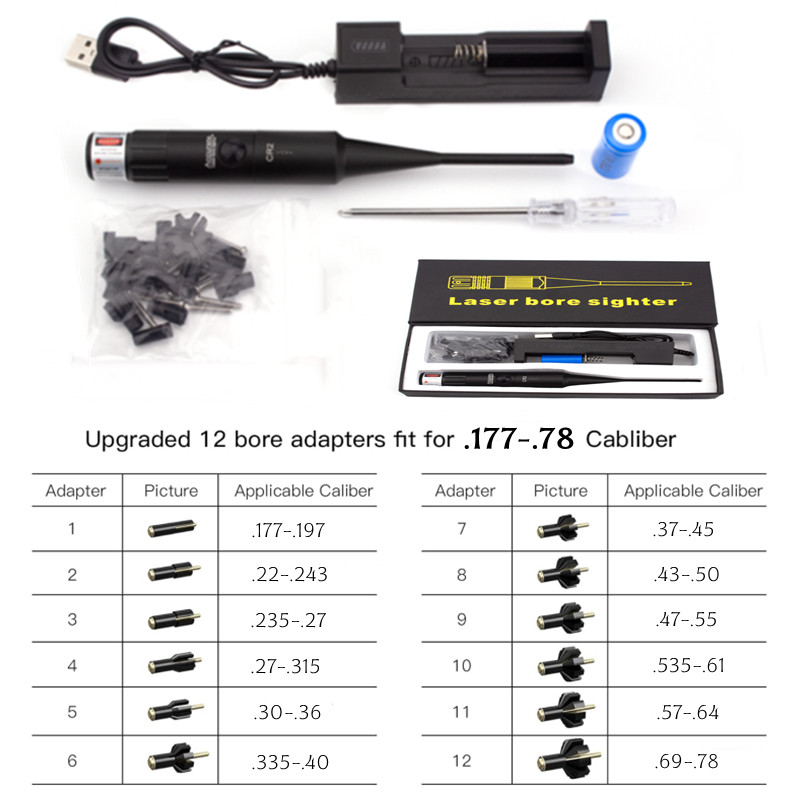 Laser Boresighter Kit - Kit Bore Sight 12Adpatatori Laser Boresighter