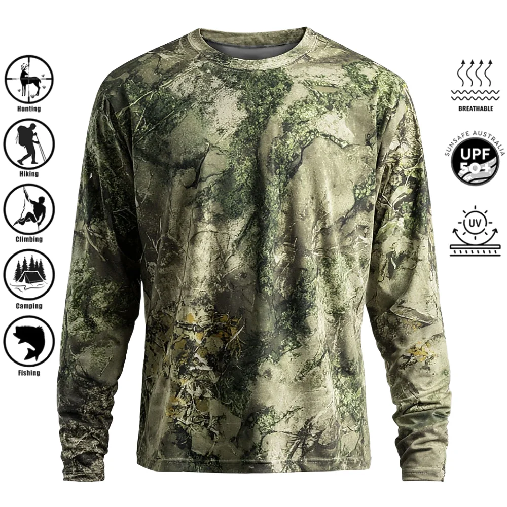 Outdoor Hunting Prints - T-shirt da uomo a maniche lunghe