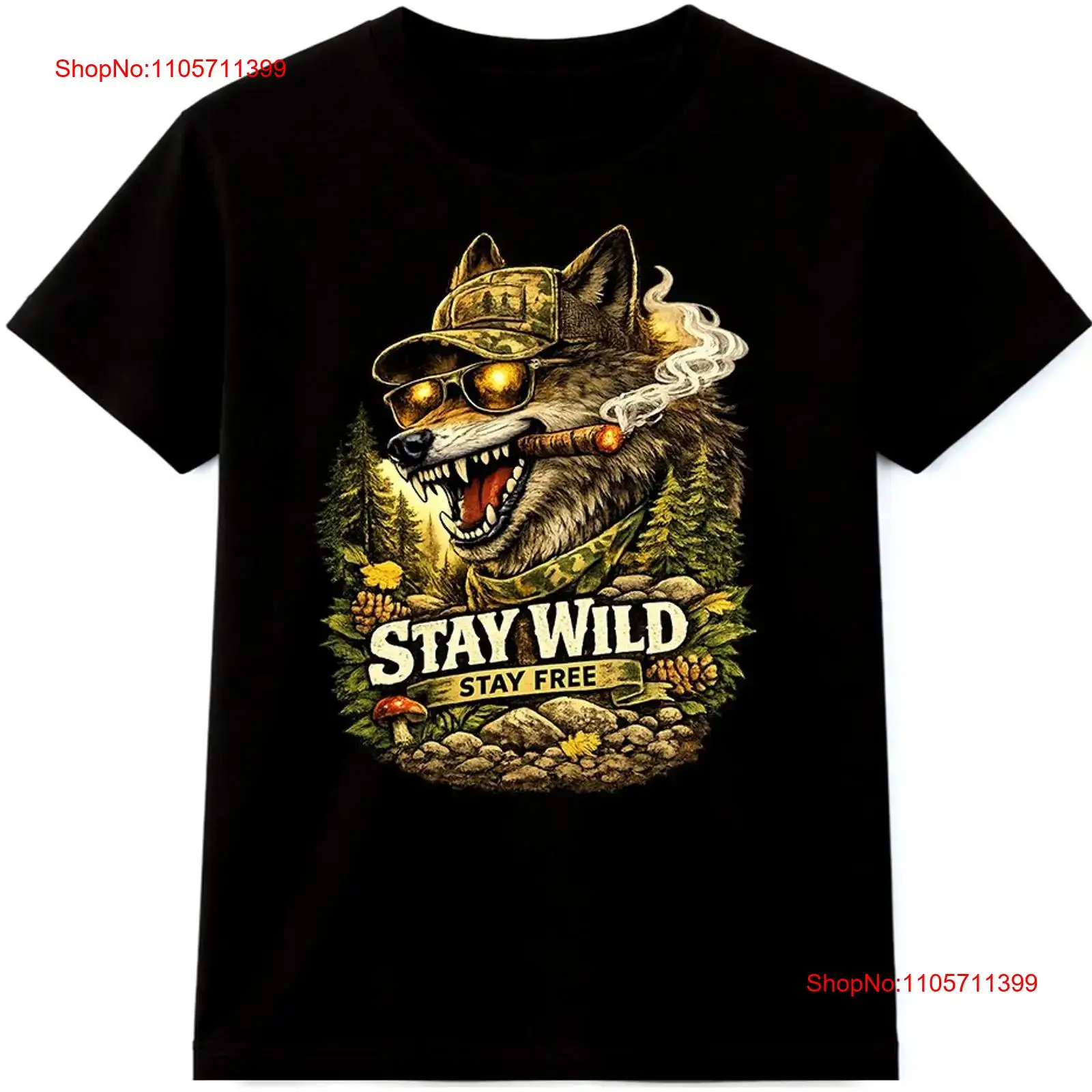 Wildman Hunting & Outdoor Reviews - T-shirt Wolf Stay Wild Free Outdoor