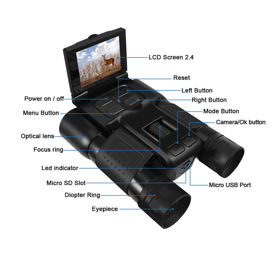 Monocular Night Vision - 12X32 Outdoor 2.5K Fotografia digitale Videocamera