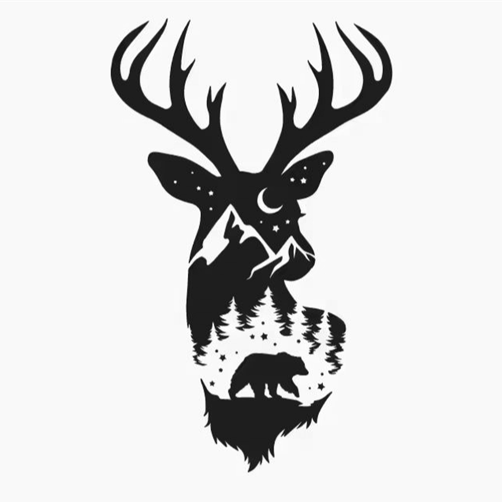 Adesivo in vinile per auto con - Hunting And Camping In Forest recensione e prezzo