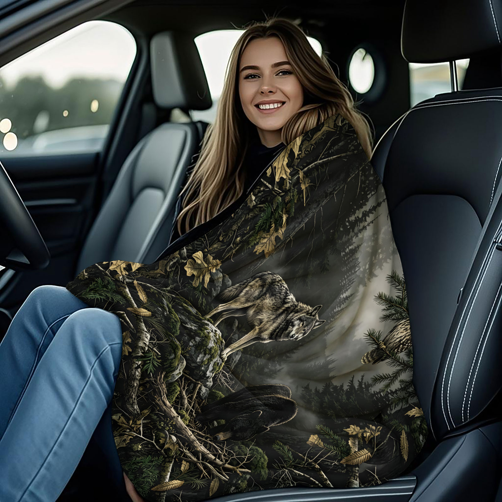 Coperta in flanella con lupo,  - Hunting And Camping In Forest recensione e prezzo