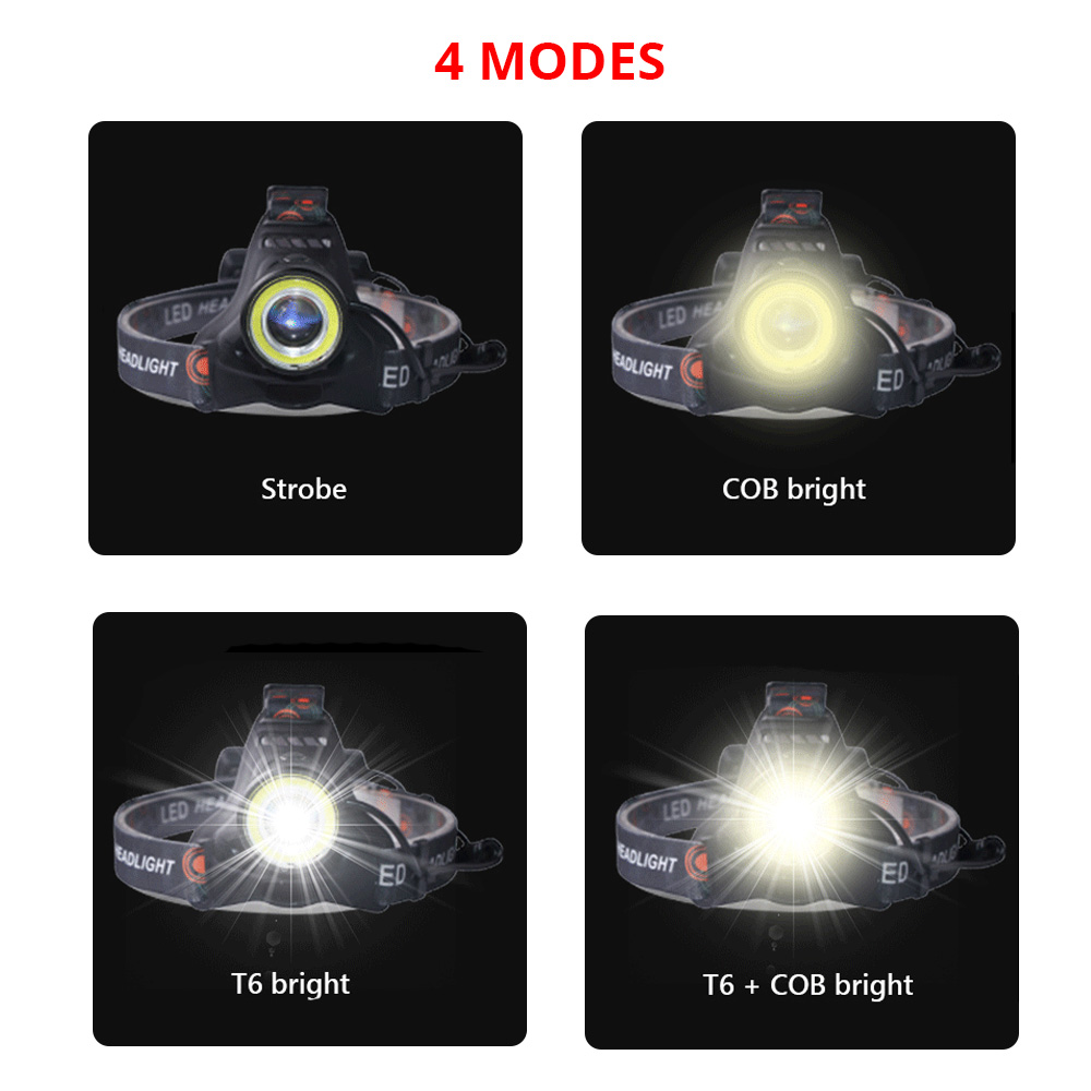 T6 Cob Torcia Torcia Testa Luc - Outdoor Hunting Fishing Jobs recensione e prezzo